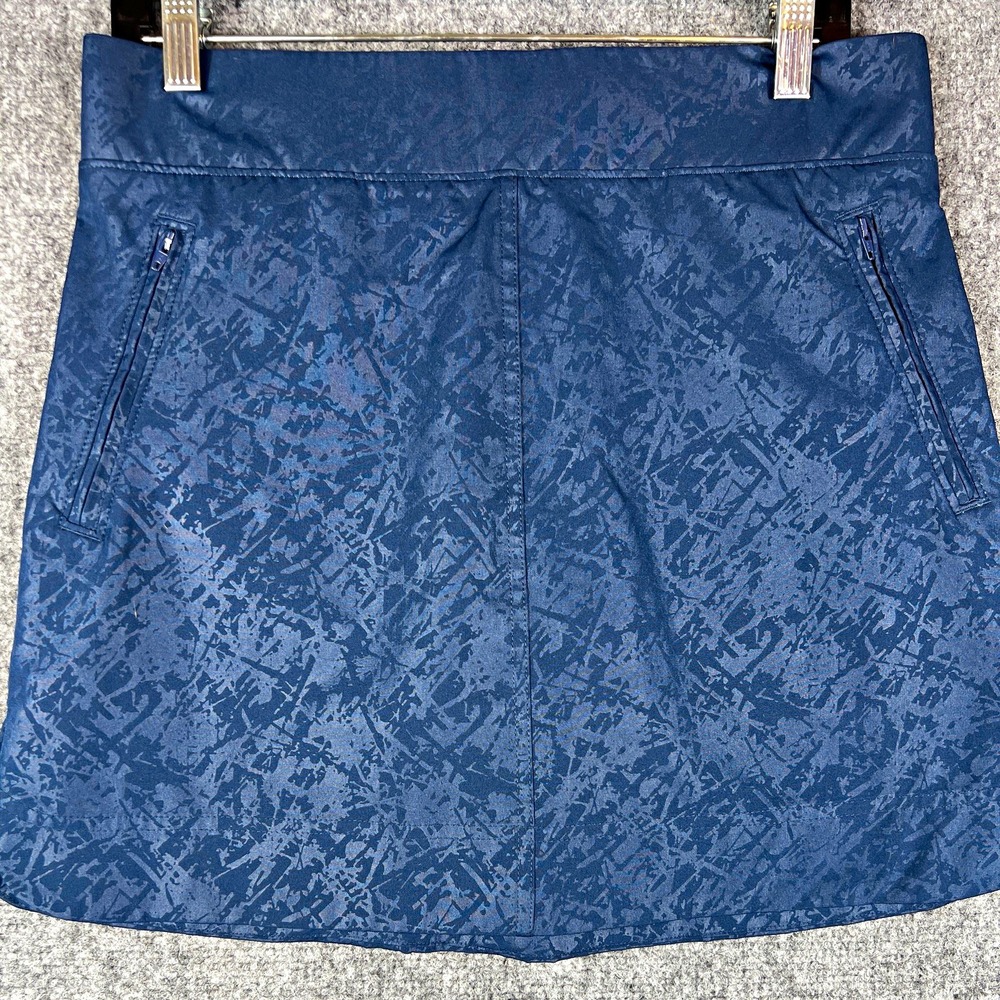 Orvis Athletic Skort Womens S Blue Abstract Pull On Elastic Waist Pockets Golf